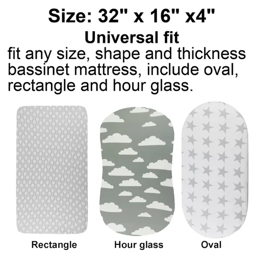 Miniatura 4 de Onacosht Sábanas de moisés para bebé, niño y niña, sábana bajera elástica transpirable universal para moisés, cuna de reloj de arena, almohadilla