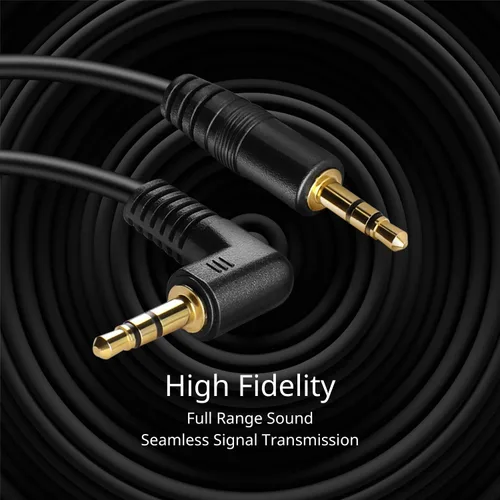 Miniatura 4 de TNP Cable de audio macho a macho auxiliar de 0.138 in (3 pies) – Cable auxiliar de ángulo recto de 90 grados – Cable de conector de auriculares TRS