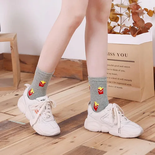 Miniatura 6 de Calcetines de algodón para mujer, calcetines de cinco dedos, coloridos y divertidos, calcetines casuales para mujer