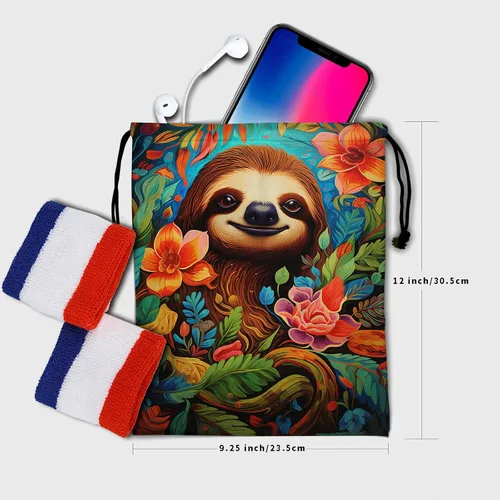 Miniatura 90 de Bolsa de agarre de gimnasia de piel de animal, bolsa de gimnasia con cordón ajustable, bolsa de cuerda para fauna silvestre, Mariposas Galaxy