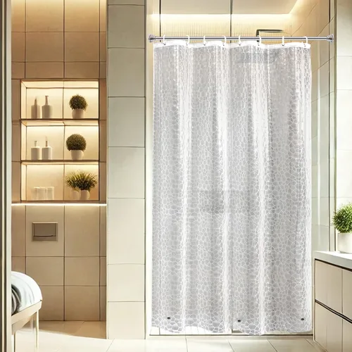 Miniatura 18 de AooHome Eva - Forro de ducha pequeño de 36 x 72 pulgadas, cortina de baño transparente de calibre 8 con ganchos, imanes inferiores, impermeable