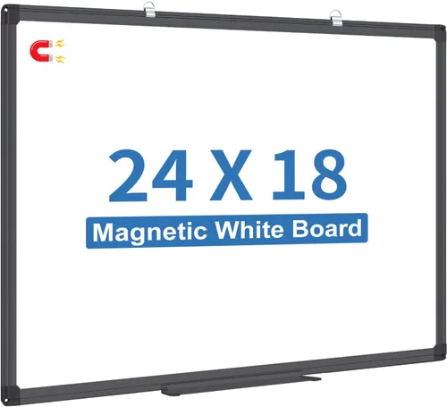 Miniatura 8 de Pizarra blanca de borrado en seco, pizarra magnética de borrado en seco de 24 x 18 pulgadas para pared, marco de aluminio para colgar, pizarra