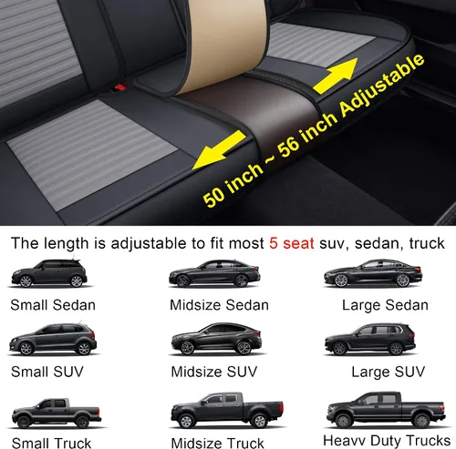 Miniatura 9 de LINGVIDO Fundas de asiento de automóvil, transpirables e impermeables, de piel sintética para autos, SUV, camiones, sedán, funda universal Gris +