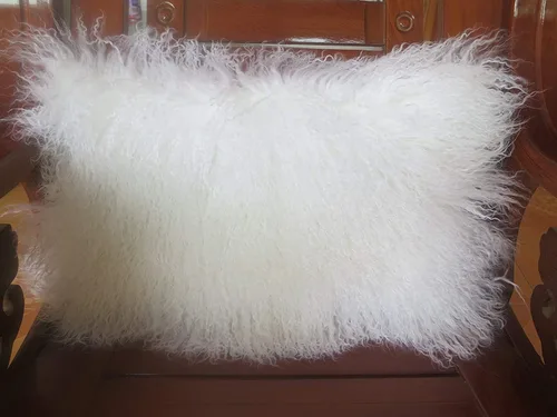 Miniatura 9 de Seek4comfortable Funda de almohada de piel de cordero mongol 100% real, de 18 x 18 pulgadas, funda de almohada decorativa de piel para sala de Negro