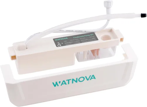 WATNOVA Mini bomba de condensado universal dividida, 100-240 V, 6.9 GPH, mini bomba dividida de elevación de 29 pies, depósito extraíble y montaje