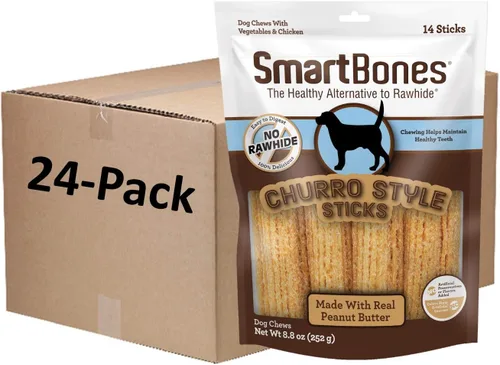 Miniatura 7 de SmartBones Sin colorantes artificiales ni conservantes masticables estilo churro, trata a tu perro con pollo y verduras reales