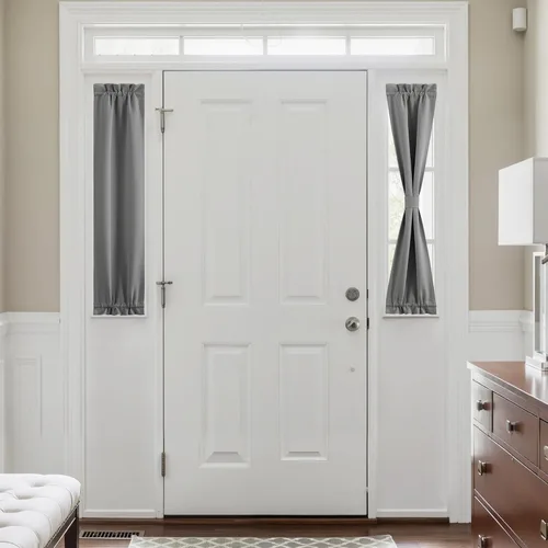 Miniatura 25 de NICETOWN Cortinas opacas unicolor con aislamiento térmico para puerta francesa, granja, oscurecimiento de habitación, puertas y ventanas de Marrón