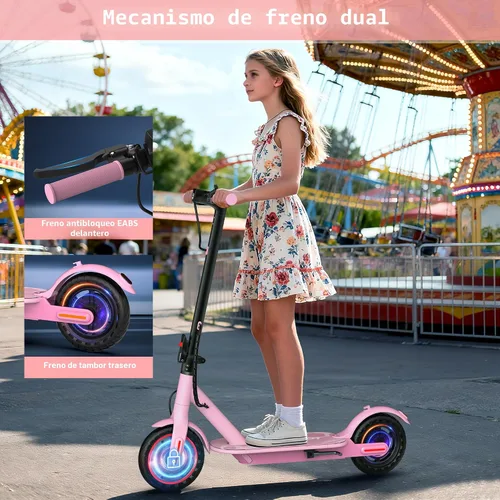 Miniatura 4 de MAXSHOT Electric Scooter Adults & Big Kids, Top Speed 9/16/19MPH, 10/12/16/19Miles Range, 6.5"/8.5" Tires Folding Escooter, APP Control Rosa