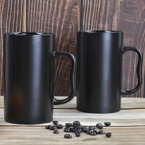 Miniatura 2 de Tazas de café de cerámica grandes de 20 onzas, tazas de cerveza altas con mango grande M, 20.3 fl oz de porcelana a granel a granel Latte Capuchino
