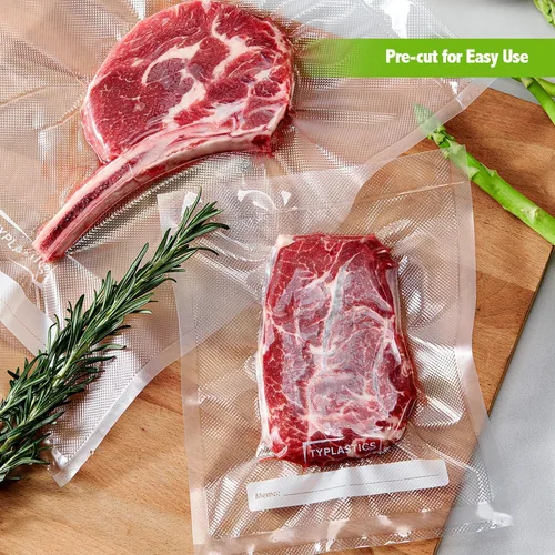 Miniatura 3 de Bolsas selladoras al vacío TYPLASTICS para almacenamiento hermético de alimentos, 1 galón, bolsas precortadas, 100 unidades Food Storage