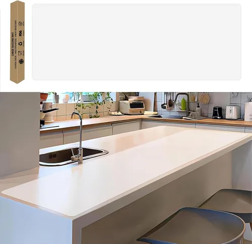 Miniatura 25 de Tapete de silicona súper grande, 120 x 24 pulgadas, tapete de silicona para encimera de cocina, tapete antideslizante resistente al calor, tapete