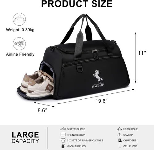 Miniatura 5 de Bolsa de gimnasio, Negro -, Bolsa de gimnasio Bolsa de lona