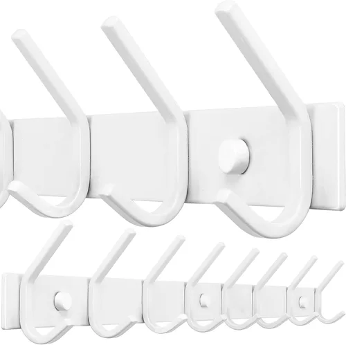 Miniatura 19 de WEBI Perchero de pared, 8 ganchos, 24" de largo, ganchos para colgar abrigos montados en la pared, gancho para colgar abrigos, estante de ganchos