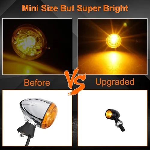 Miniatura 4 de Led Motorcycle Turn Signal Lights Universal Mini Front Blinkers Compatible with Harley Honda Suzuki Triumph Yamaha