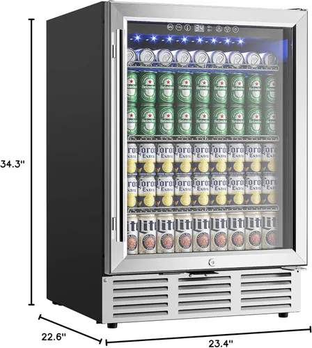 Miniatura 8 de EUHOMY Refrigerador de bebidas de 24 pulgadas, enfriador de bebidas integrado para 180 latas, refrigerador de cerveza debajo del mostrador