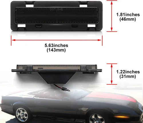 Miniatura 5 de Luces LED de posición laterales delanteras de repuesto para Chevy Camaro Euro 82-92 Lente ahumada ámbar LED parachoques de señal lateral