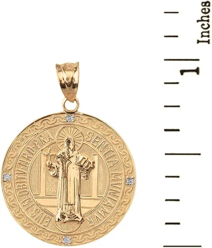 Miniatura 2 de Medalla De San Benito San Benito Moneda de oro amarillo de 10 k 10in