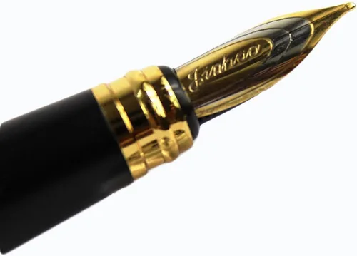 Miniatura 3 de Gullor Pluma estilográfica 500 de punta mediana negra con clip dorado