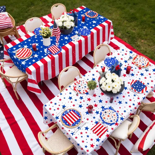 Miniatura 3 de Juego de suministros de fiesta del 4 de julio, kit de tema patriótico para decoraciones de día de la independencia y día de elecciones, incluye