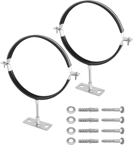 Miniatura 10 de 2 soportes de tubo ajustables de 3 pulgadas, colgador de tubo de anillo dividido, correa de pared de ventilación B resistente, correa redonda