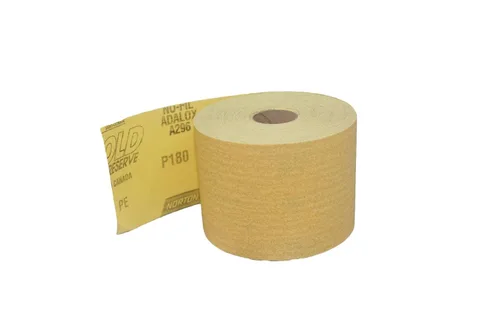 Miniatura 2 de Norton 6150 2.75 "x 25yd Papel de lija PSA de grano 180 Dura Block Gold Sticky Back Roll