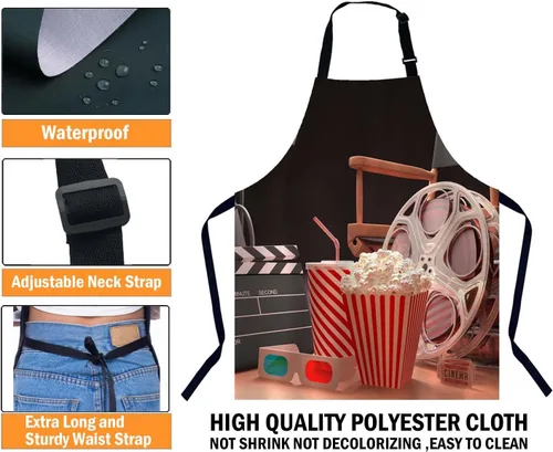 Miniatura 3 de Delantal de chef con patrón geométrico azteca, delantal de cocina y horneado para hombres y mujeres, delantal de cocina, delantal de carnicería
