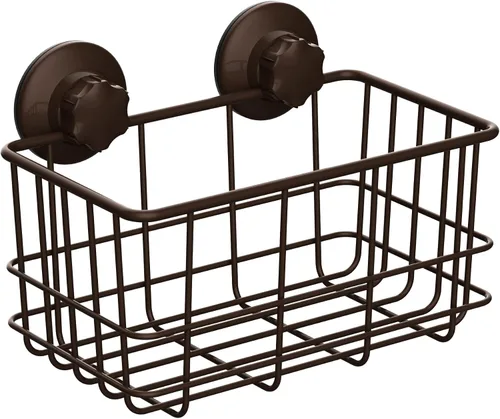 Miniatura 10 de SANNO Cesta de ducha con ventosa, cesta de baño profunda adhesiva, organizador de baño, cesta de almacenamiento de cocina para soporte de gel
