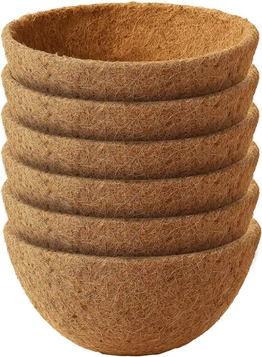Miniatura 11 de Forro redondo de fibra de coco de 12 pulgadas para plantas, paquete de 2 macetas redondas de coco natural para macetas colgantes, cajas de ventana