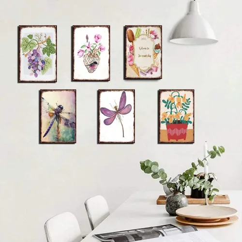 Miniatura 5 de Letrero de metal retro con texto en inglés "Throw Kindness Around Like Confetti Positive Class", arte inspirador para decoración de sala