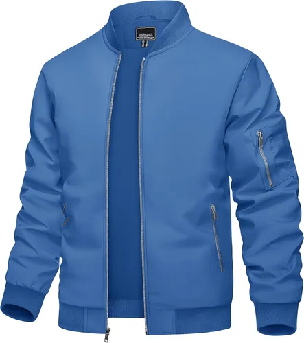 Miniatura 26 de TACVASEN Chaqueta bomber para hombre, ligera, casual, primavera, otoño, cortavientos, con cremallera y bolsillo