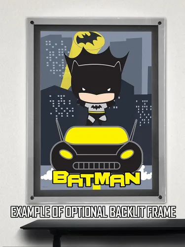 Miniatura 3 de MIGHTYPRINT DC Comics - Batman - Liga de la Justicia - Chibi - Arte de pared duradero de 17 x 24 pulgadas, no hecho de papel, coleccionable con Negro