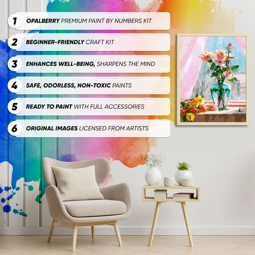 Miniatura 2 de Opalberry Pintura por números para adultos, lienzo de 16 x 20 pulgadas, kits de pintura para adultos por números en lienzo, pintura por números