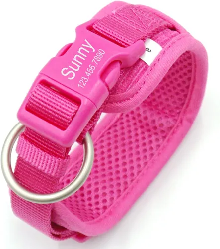 Miniatura 12 de Collares de perro personalizados grabados con nombre y número de teléfono para perros pequeños, medianos y grandes (verde menta, S)