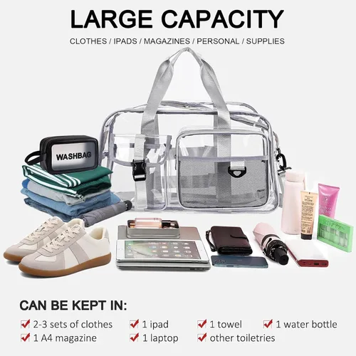 Miniatura 103 de Pequeña bolsa de gimnasio para mujer, bolsa de viaje con compartimento para zapatos