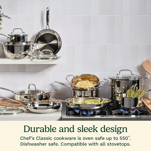 Miniatura 2 de Cuisinart Cacerola de 1 cuarto de galón con tapa, colección clásica de utensilios de cocina de acero inoxidable, 719-14