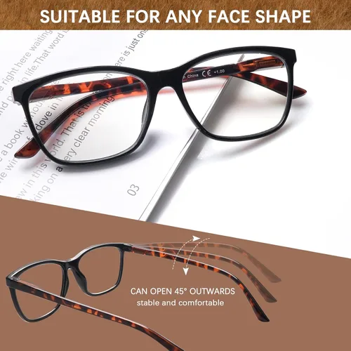 Miniatura 6 de COJWIS Progressive Multifocus Reading Glasses Blue Light Blocking for Women Men Spring Hinge Computer Readers