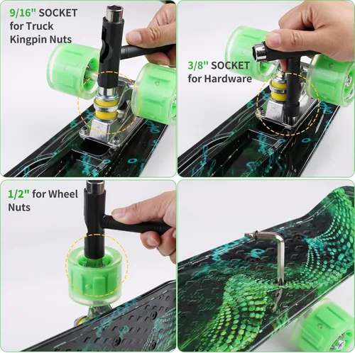 Miniatura 4 de Patinetas, Monopatín Completo de 56 cm, Mini Cruiser para Niños, Niñas, Adolescentes Principiantes con Ruedas de Luces Intermitentes Coloridas
