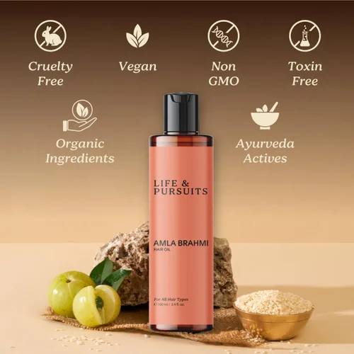 Miniatura 5 de Life & Pursuits Amla Brahmi - Aceite capilar para la salud del cabello y el cuero cabelludo, 3.4 onzas, aceite natural de ayurveda indio para un