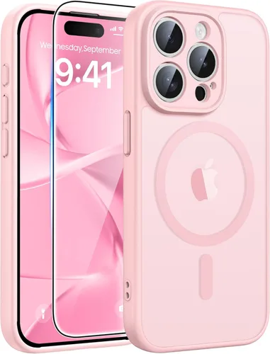 Miniatura 341 de FNTCASE - Funda para iPhone 16 Pro: magnética, mate, translúcida, de grado militar, protectora contra caídas, resistente, fina, duradera y a prueba