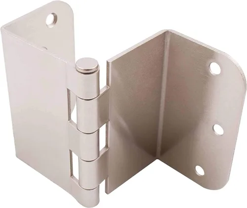 Miniatura 4 de Generic Bisagra de puerta abatible transparente de 3.5 pulgadas, paquete de 3 (radio de 14 pulgadas, níquel cepillado), T2895