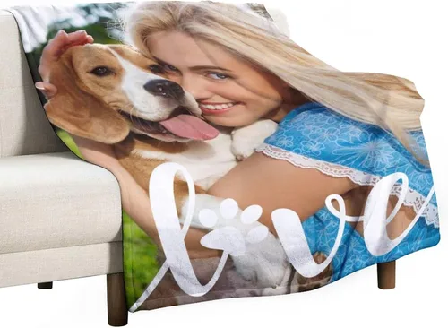 Miniatura 6 de M YESCUSTOM Manta personalizada con imagen y texto, manta personalizada de collage de fotos, mantas de vellón personalizadas para regalo de 1 imagen