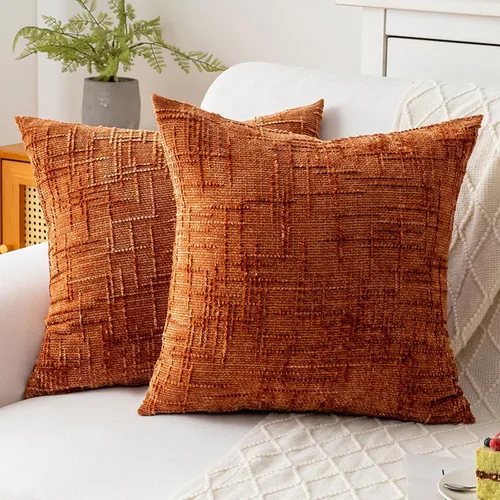 Miniatura 25 de Fundas de almohada decorativas de 18 x 18 pulgadas, juego de 4, suaves, sólidas, de estilo granja, fundas de almohada de chenilla para sofá, fundas