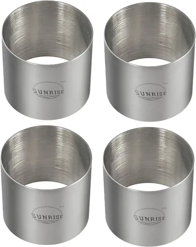 Miniatura 8 de Paquete de 4 moldes de acero inoxidable para suministros de cocina Sunrise, 3 x 2.75 pulgadas (3 x 2.75 pulgadas)