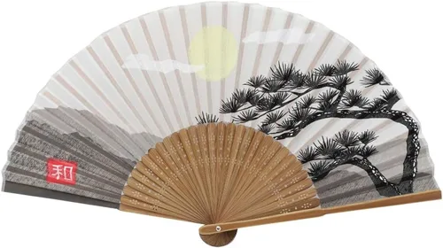 Terra Distribution Abanico Plegable [Importación de Japón] Abanicos de Mano para Mujer Plegables, Abanico Japonés, Diseño Único, Bambú Hecho a Mano,