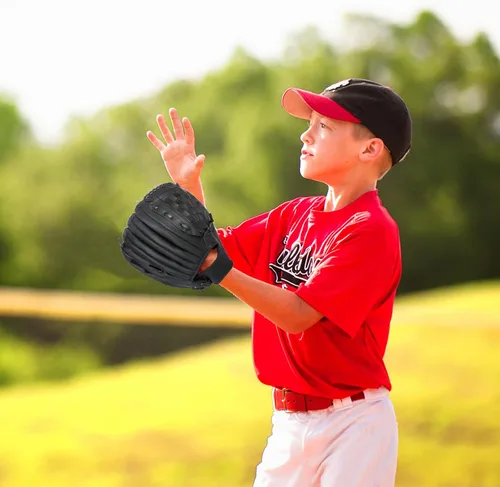 Miniatura 6 de Guantes de béisbol + juegos de pelotas, guante de sóftbol, guante de béisbol, 10.5-12.5 pulgadas para entrenamiento de jóvenes/adultos y juego