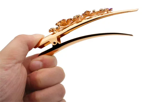 Miniatura 6 de Fashion & Lifestyle Juego de 4 pinzas de corte de cocodrilo grandes de aleación de metal para mujeres y niñas, horquillas para el cabello muy