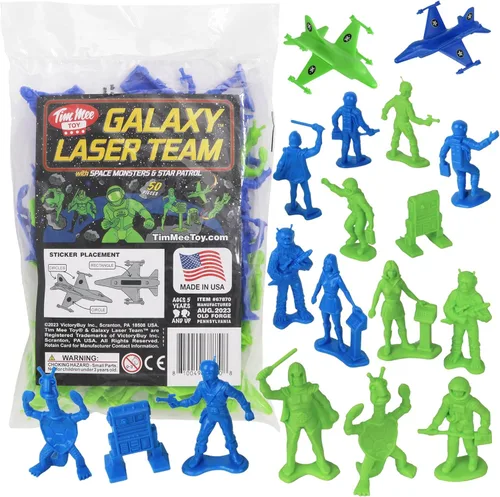 Miniatura 10 de TimMee Galaxy Laser Team Space Figuras – Negro vs Plata 50 piezas – Hecho en Estados Unidos