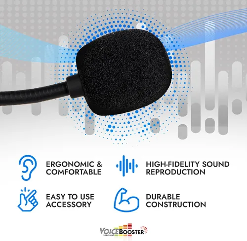 Miniatura 3 de Voicebooster Speak Out Micrófono de auriculares ligero ajustable con control de retroalimentación, enchufe de 0.138 in para amplificadores de voz