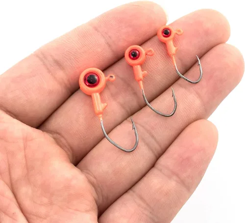 Miniatura 7 de Dr.Fish Crappie Jig 3D Ojos Pesca Jig Cabeza de Agua Dulce Crappie Trucha Panfish Gancho Bass Pesca Señuelo 1/32oz 1/16oz 1/8oz Blanco
