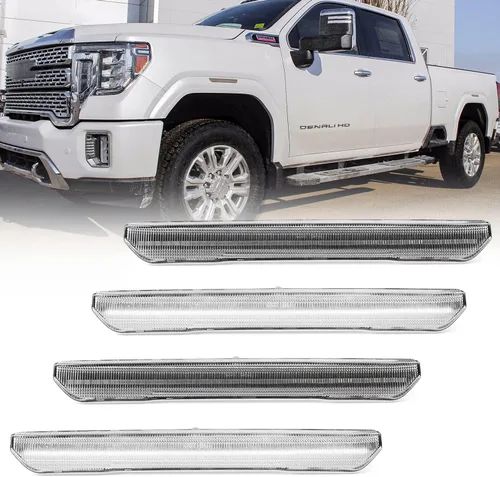Luces de posición laterales LED de repuesto para GMC Sierra 2500HD 3500HD 3500HD 2020 2021 2022 Pickup blanco marcadores laterales delanteros